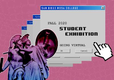 flyer for Fall 2020 student art exhibition.